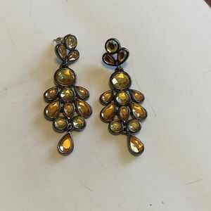 Lia Sophia Elegant Drop Earrings peach and gold. Approx 2.5”.